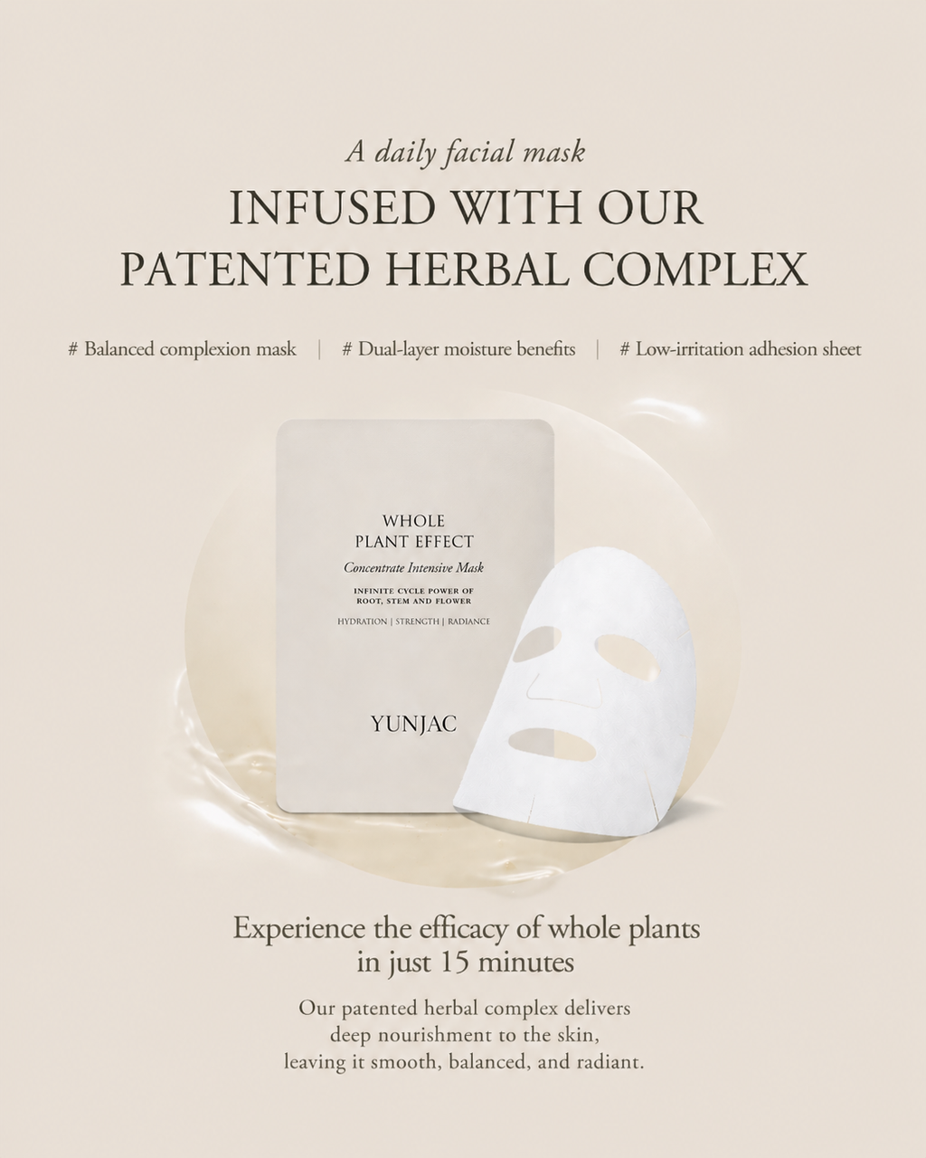 YUNJAC Whole Plant Effect Concentrate Intensive Mask (20 g x 6 Sheets)
