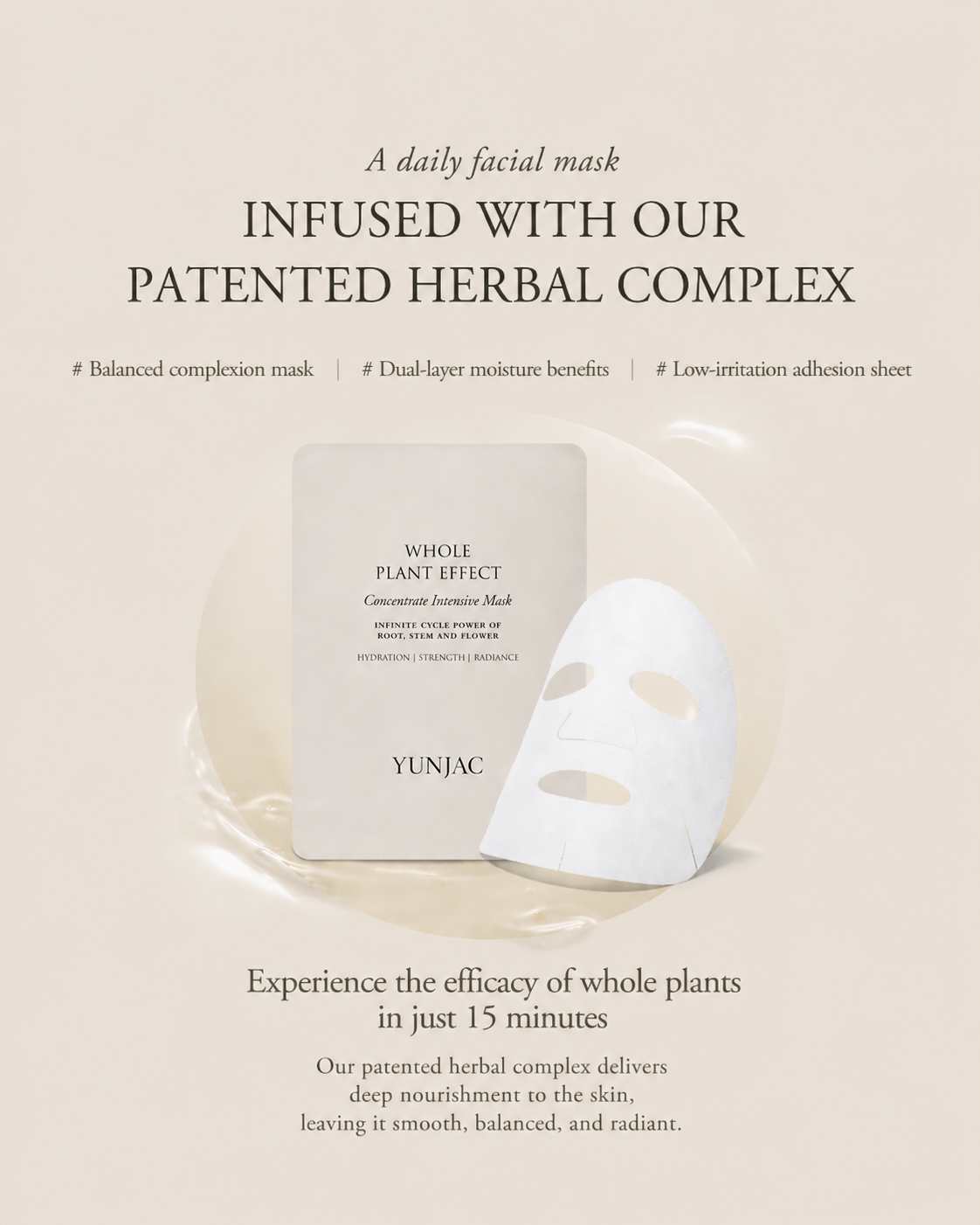 YUNJAC Whole Plant Effect Concentrate Intensive Mask (20 g x 6 Sheets)